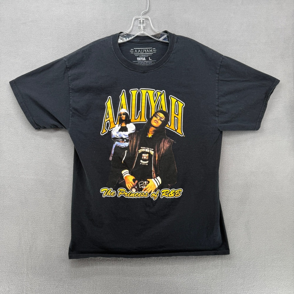 Aaliyah The Princess of R&B Graphic‎ T-Shirt Black Large